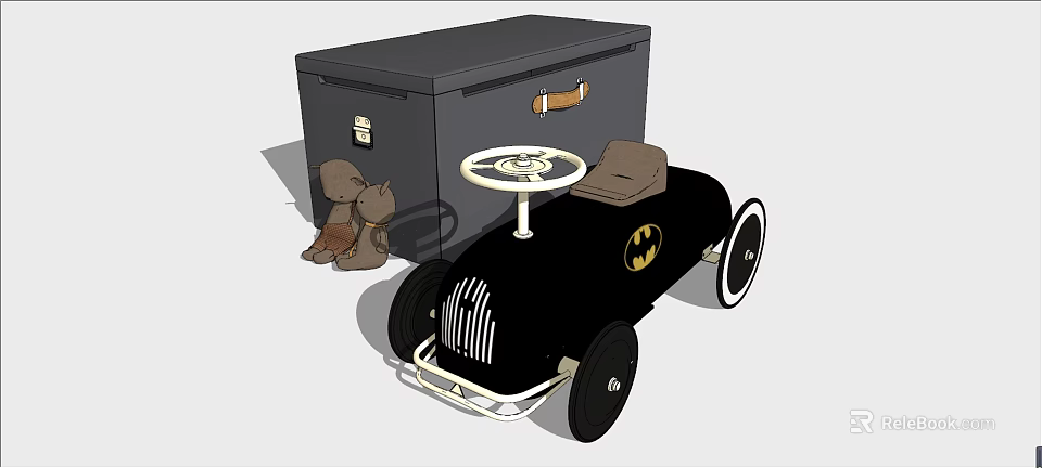 Electric Batman Ride On Toy Car With Storage Box And Kid Shoes 3d model 