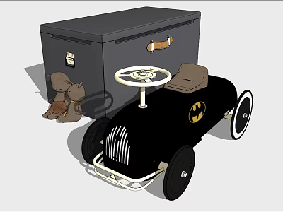 Electric Batman Ride On Toy Car With Storage Box And Kid Shoes 3d model