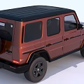 Mercedes G Class Dark Red Luxury SUV With Black Wheels And Front Design
