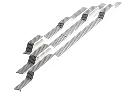 High Quality Aluminum Corrugated Heat Sink Strips For Cooling Systems 3d model