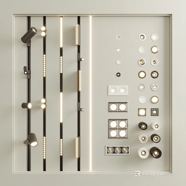 Modern Downlights And Spotlights With Various Styles For Home Interior Design 3d model 