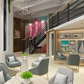 Elegant Wedding Dress Store Interior With Marble Reception Counter And Chandelier Lighting