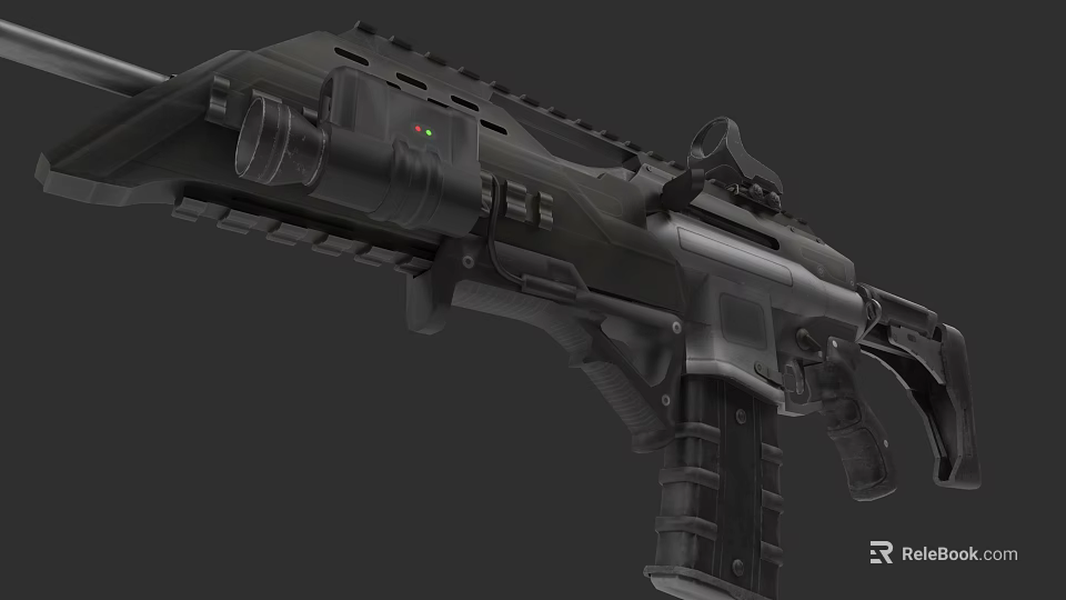 Modern Tactical Rifle with Scope Tactical Rail Magazine and Black Design 3d model 