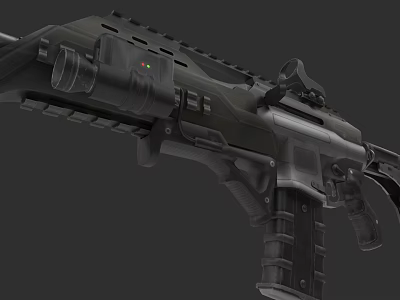 Modern Tactical Rifle with Scope Tactical Rail Magazine and Black Design 3d model