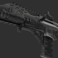 Modern Tactical Rifle with Scope Tactical Rail Magazine and Black Design