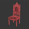 Elegant Vintage Leisure Chair With Carved Wooden Frame And Decorative Upholstered Seat