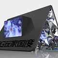 ROG Republic of Gamers Black Triangular Display Structure With Screen And Diamond Cut Design