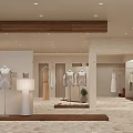 Modern Warm Minimalist Clothing Store Interior With Stylish Mannequins And Exquisite Garment Display Space