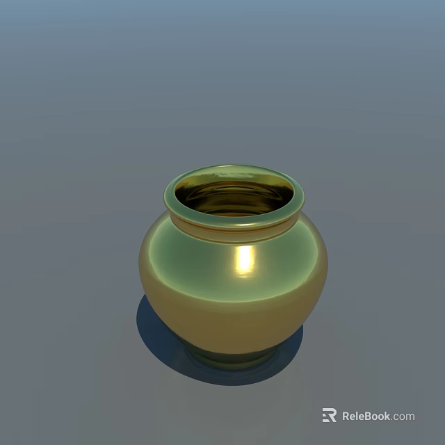 Golden Ceramic Decorative Ornament Set With Smooth Surface For Home 3d model 