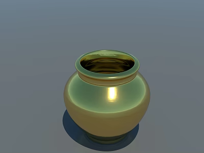 Golden Ceramic Decorative Ornament Set With Smooth Surface For Home 3d model