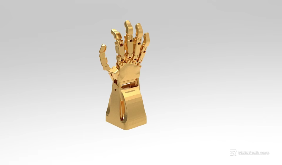 Golden Mechanical Arm For Industrial Equipment Robotic Precision Engineering Design 3d model 
