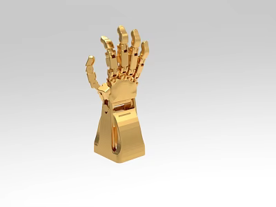 Golden Mechanical Arm For Industrial Equipment Robotic Precision Engineering Design 3d model
