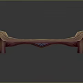 Wooden Public Bench with Natural Wood Grain Warm Tone and Sturdy Design
