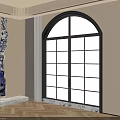 French floor-to-ceiling windows 3d model