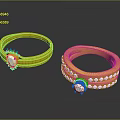 Stylish Gold Daily Essential Rings With Oval Green Gemstone Small Diamonds Black Stone Design