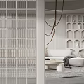 Modern partition glass brick screen partition 3d model