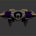 Mythical Robot Character With Silver Purple Gold Armor And Mechanical Wings