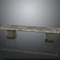 Textured Stone Bench With Simple Design And Sturdy Legs For Indoor Outdoor Furniture