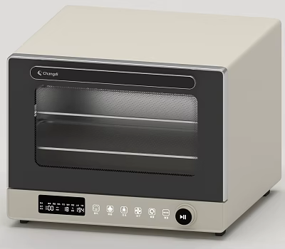Coway Electric Oven With Beige And Black Design Transparent Glass Door Control Panel 3d model