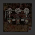 Rustic Industrial Equipment Setup With Three Storage Tanks Pipes And Metal Platform