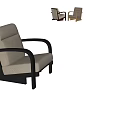 Modern Lounge Chair With Wooden Frame And Upholstered Seat In Beige White Brown Styles