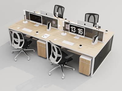 Modern Office Desk Chair Desk Station 3d model