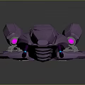 Futuristic Purple Spaceship Model With Sleek Design And Glowing Accents
