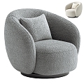 Fabric Single Sofa Armchair 3d model