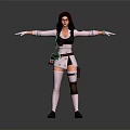 Female Mechanic Character With Long Brown Hair Glasses Black Vest White Top And Tool Belt
