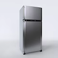 Stainless Steel Double Door Refrigerator With Modern Design And Control Panel