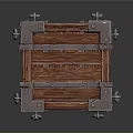 Decorative Cage Structure With Metal Bars Wooden Frame And Ring Ornaments