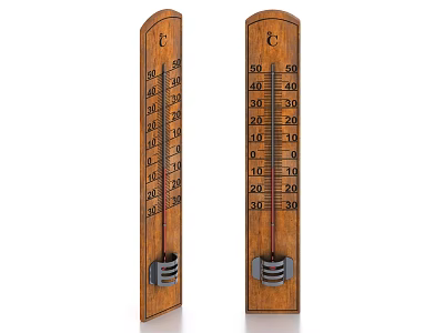 Wooden Thermometers With Celsius Scale For Household Living Supplies Temperature Measurement 3d model