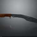Tactical Knife With Red Wooden Handle Silver Metal Decoration Patterned Blade And Serrated Edge