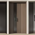 Display of Modern Security Doors With Various Designs Metal And Wood Grain Finishes