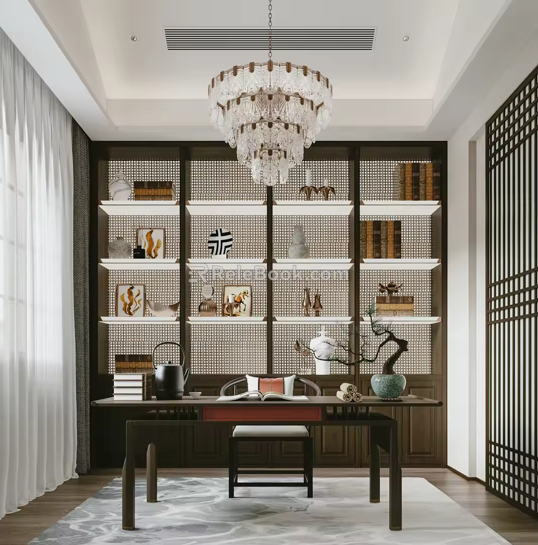 New Chinese Style Study 3d model