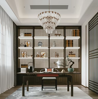 New Chinese Style Study 3d model