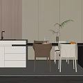 Modern Dining Table Chair Combination Dining Table Chair 3d model