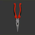 Needle Nose Pliers With Red And Black Handles And Silver Jaws For Household Use