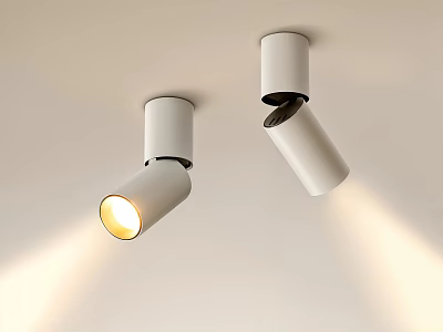 Modern White Recessed Spotlights Ceiling Mounted Adjustable Lighting Fixtures with Bright Illumination 3d model