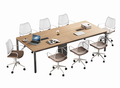 Modern Meeting Table and Chair Office Desk and Chair 3d model