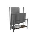 Functional Bathroom Accessories Metal Towel Rack with Wooden Base Hanging and Stacked Towels