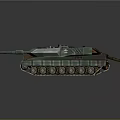 Two Military Tanks With Brown And Green Camouflage On Dark Reflective Surface