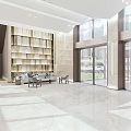 Modern Hall Front Desk Lobby 3d model