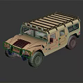 Golden Hummer SUV with Roof Rack and Spotlights in Off Road Style