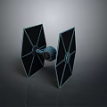 Detailed TIE Fighter Model With Triangular Wings And Classic Display Design
