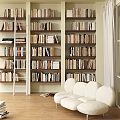 Modern Bookcase Library 3d model