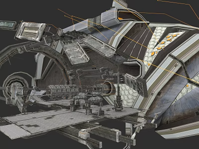 Technical Engineering Machinery Structure Featuring Detailed Metal Components And Design 3d model