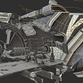 Technical Engineering Machinery Structure Featuring Detailed Metal Components And Design