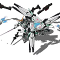 Futuristic Sci Fi Mecha Robot With Multiple Weapons And Jet Flames Design 3d model