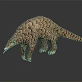 Realistic Pangolin Model With Detailed Armored Scales And Surface Reflection 3d model